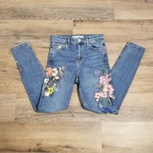 Topshop floral Jamie jeans size 26x32
